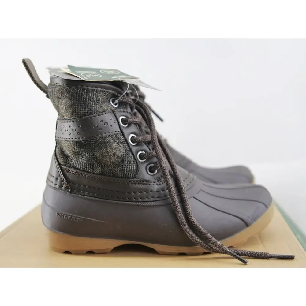 Kamik Sierra Mid Duck Boots Girls Java Leather Waterproof‎ Ankle Size 13